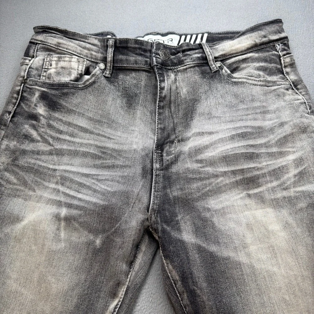 RGSTR Distressed Ripped Denim Jeans Slim Fit 34 FIT 32x30 Gray Acid Wash Street
